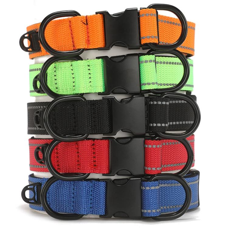 Pet Reflective Collar Waterproof Cloth Black Buckle with 1.8m Leash