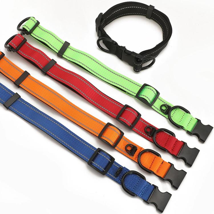 Pet Reflective Collar Waterproof Cloth Black Buckle with 1.8m Leash