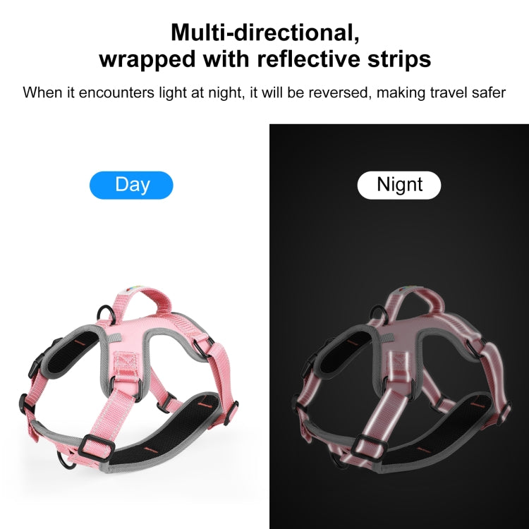 FunAdd Traction Rope Reflective Breathable Nylon Pet Vest Dog Harness, Size: M