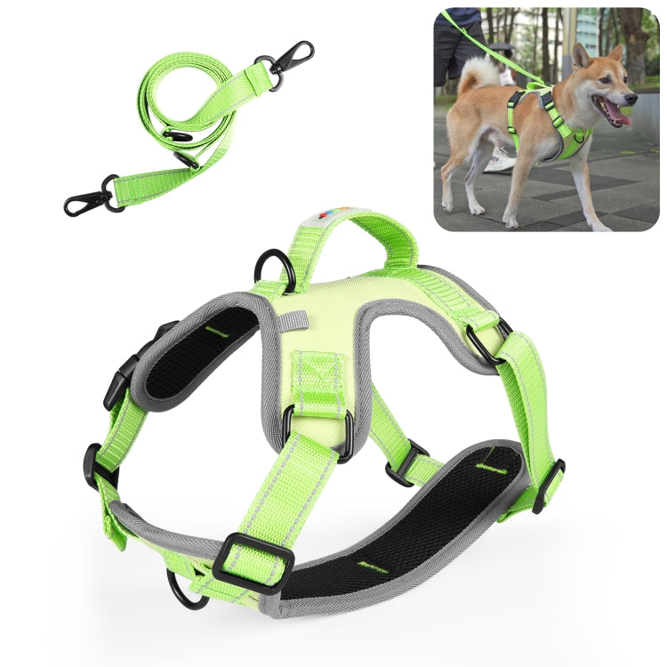FunAdd Traction Rope Reflective Breathable Nylon Pet Vest Dog Harness, Size: M