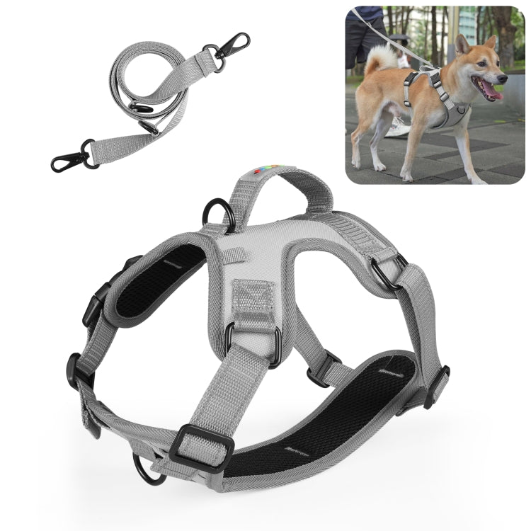 FunAdd Traction Rope Reflective Breathable Nylon Pet Vest Dog Harness, Size: M