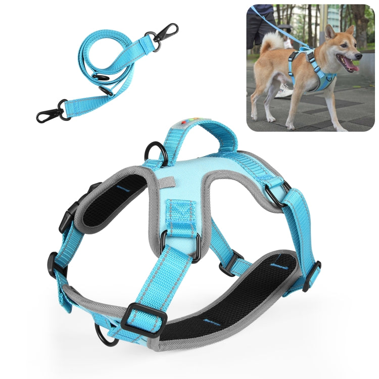 FunAdd Traction Rope Reflective Breathable Nylon Pet Vest Dog Harness, Size: M