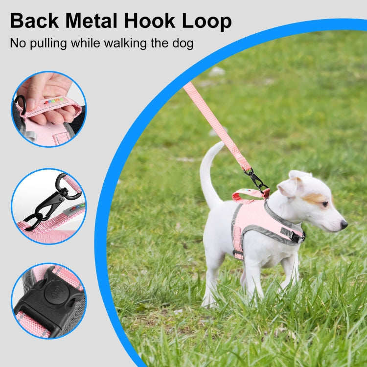 FunAdd Traction Rope Reflective Breathable Nylon Pet Vest Dog Harness, Size: S