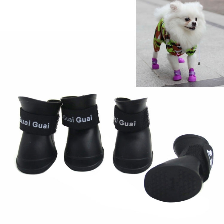 Lovely Pet Dog Shoes Puppy Candy Color Rubber Boots Waterproof Rain Shoes, S, Size: 4.3 x 3.3cm