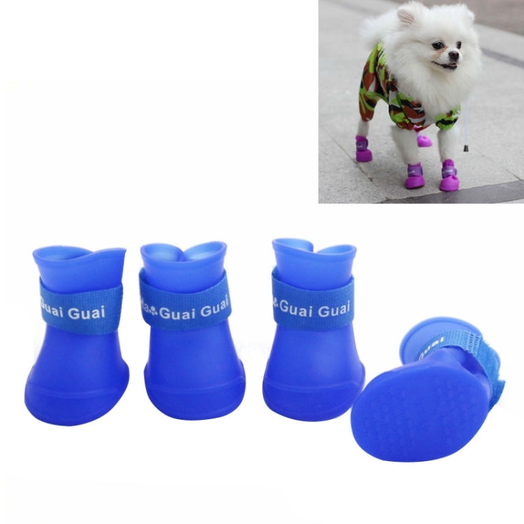 Lovely Pet Dog Shoes Puppy Candy Color Rubber Boots Waterproof Rain Shoes, S, Size: 4.3 x 3.3cm