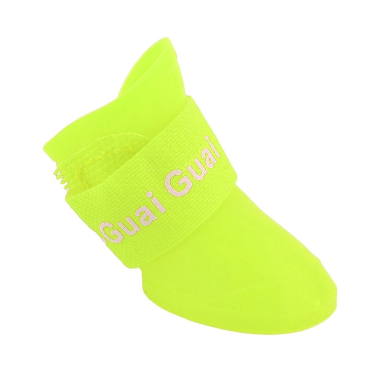 Lovely Pet Dog Shoes Puppy Candy Color Rubber Boots Waterproof Rain Shoes, S, Size: 4.3 x 3.3cm