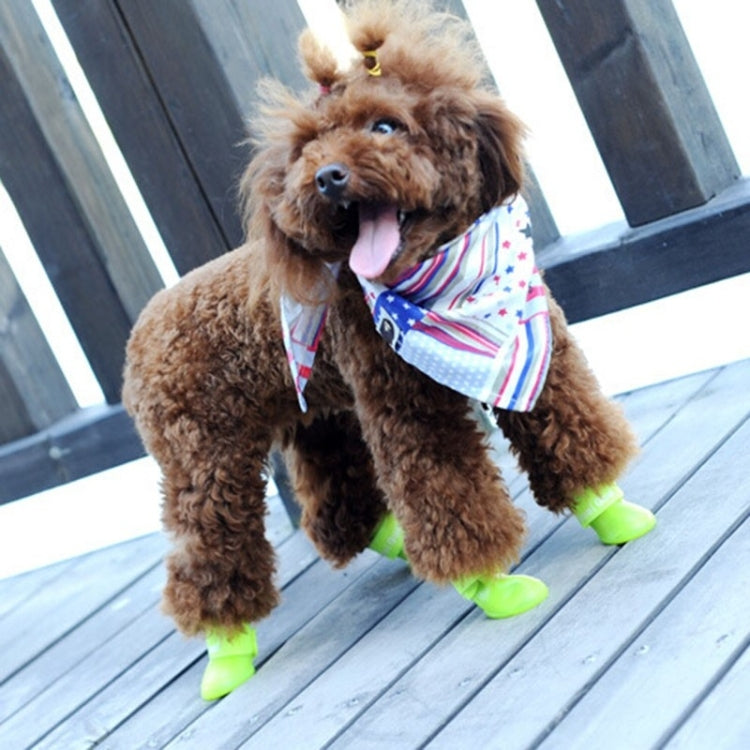 Lovely Pet Dog Shoes Puppy Candy Color Rubber Boots Waterproof Rain Shoes, S, Size: 4.3 x 3.3cm