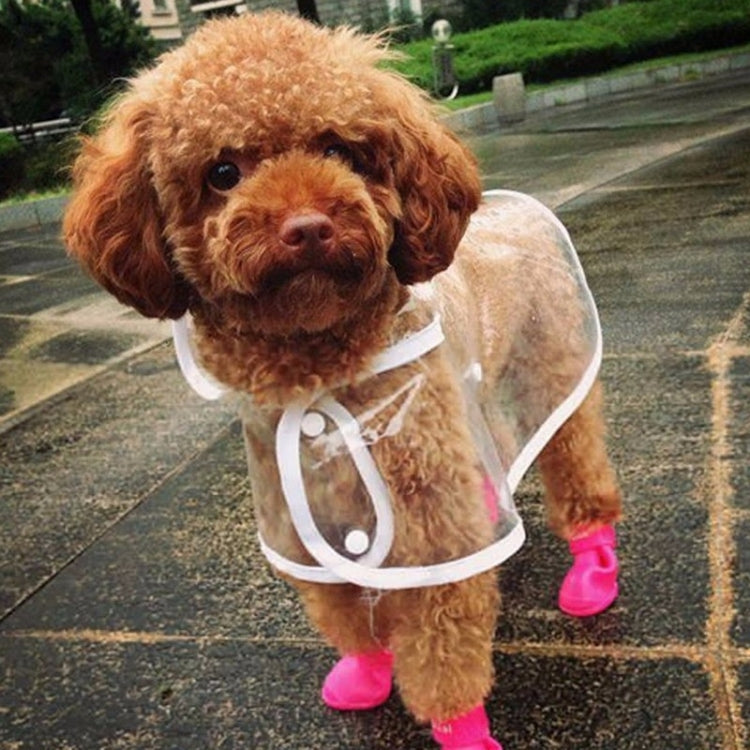 Lovely Pet Dog Shoes Puppy Candy Color Rubber Boots Waterproof Rain Shoes, S, Size: 4.3 x 3.3cm