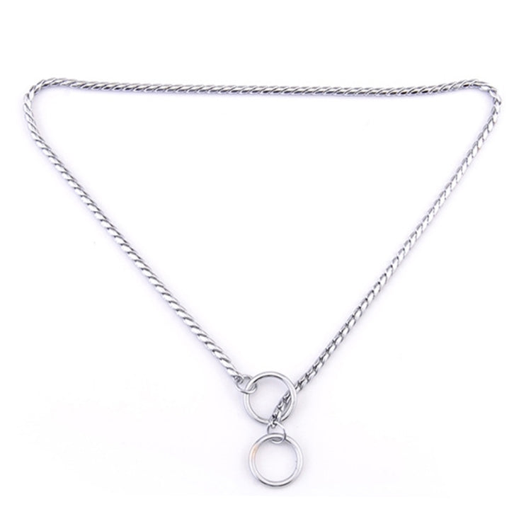 Pet Collars Pet Neck Strap Dog Neckband Snake Chain Dog Chain Solid Metal Chain Dog Collar,Length:35cm