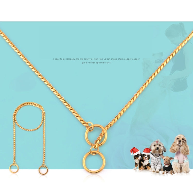 Pet Collars Pet Neck Strap Dog Neckband Snake Chain Dog Chain Solid Metal Chain Dog Collar,Length:35cm