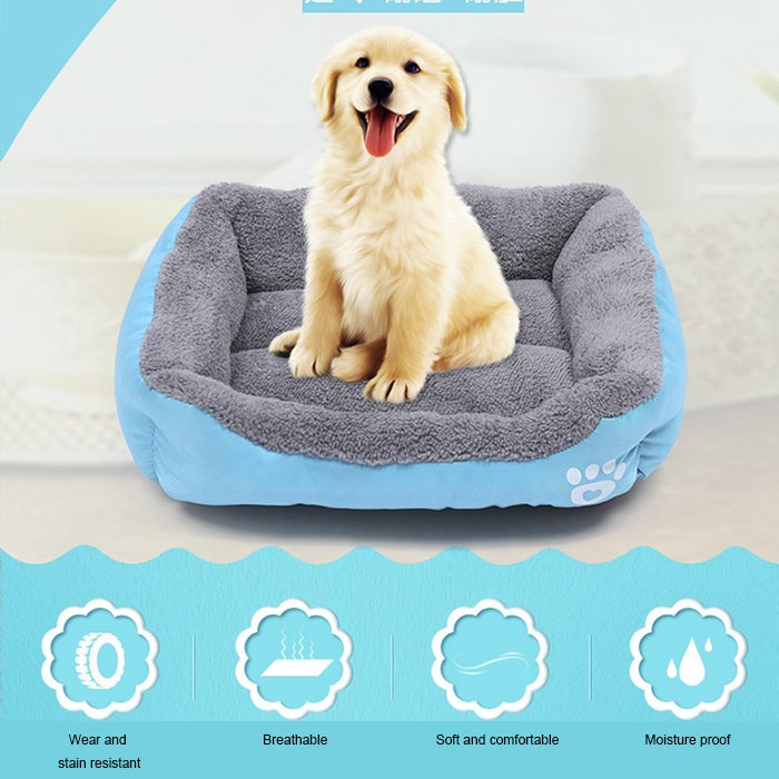 Candy Color Four Seasons Genuine Warm Pet Dog Kennel Mat Teddy Dog Mat, Size: M, 54×42×12cm