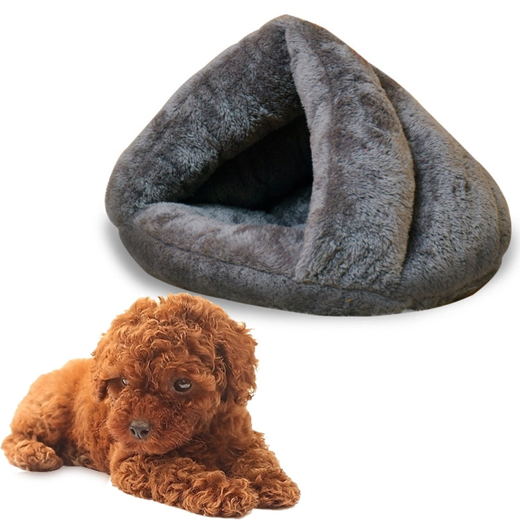 Triangular Cat Kennel Warm Thicken Mongolian Yurt Pet Dogs Cats House Size: M, 40×40×30cm