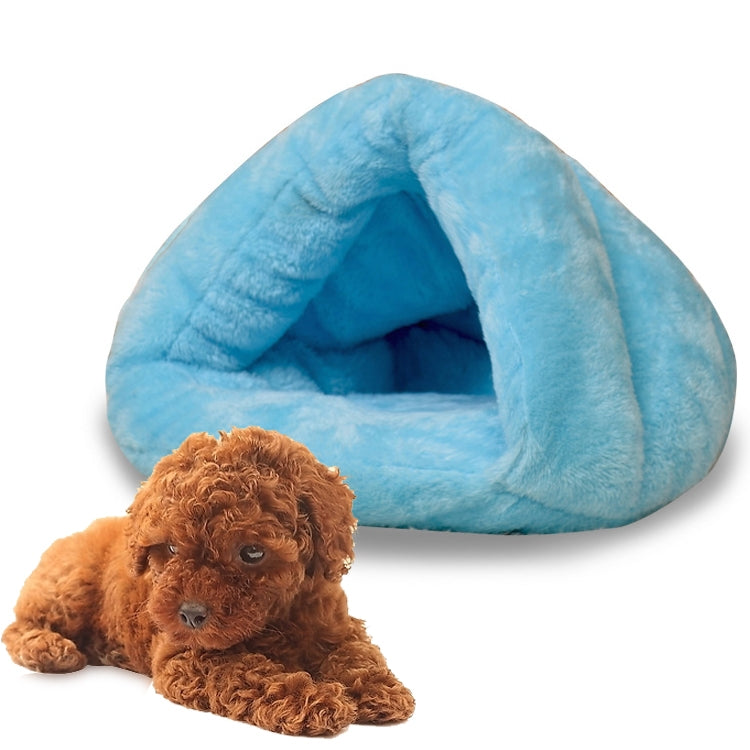 Triangular Cat Kennel Warm Thicken Mongolian Yurt Pet Dogs Cats House Size: M, 40×40×30cm