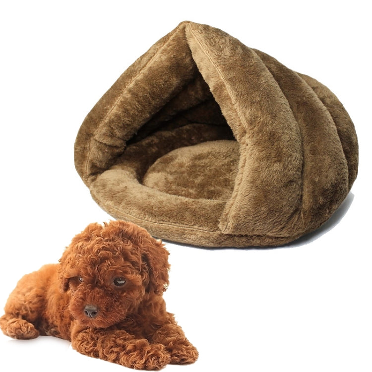 Triangular Cat Kennel Warm Thicken Mongolian Yurt Pet Dogs Cats House Size: M, 40×40×30cm