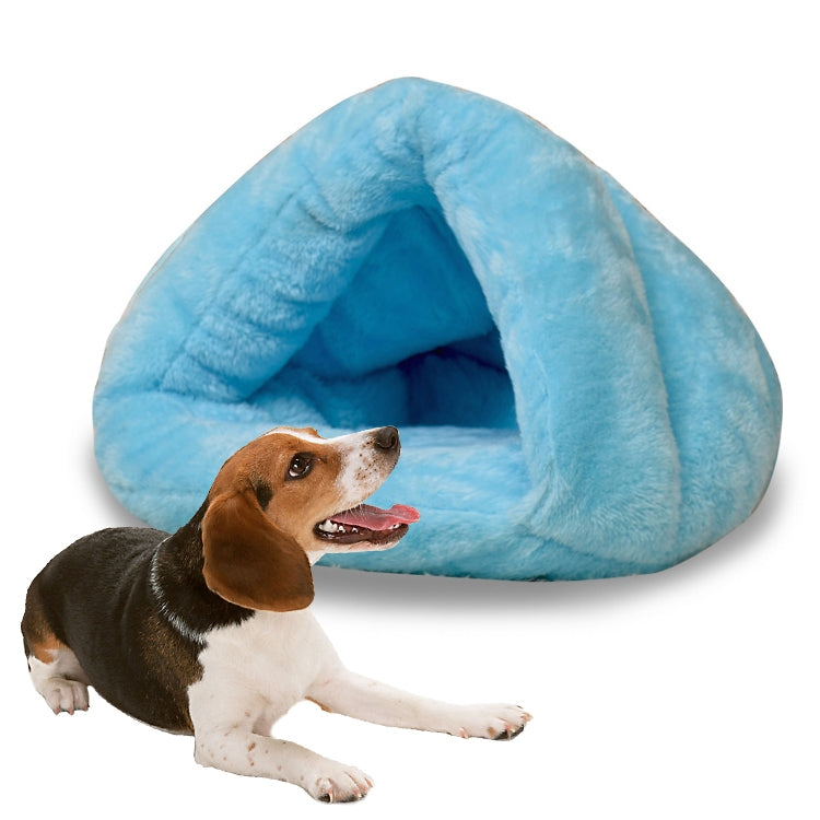 Triangular Cat Kennel Warm Thicken Mongolian Yurt Pet Dogs Cats House Size: L, 45×45×33cm