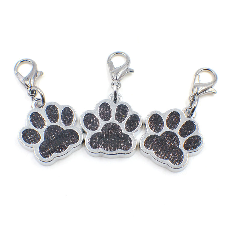 10 PCS Enamel Cat Dog Bear Paw Prints Key Chain Jewelry Making
