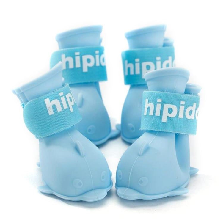 4 PCS/Set Cartoon Dog Shoes Pet Silicone Waterproof Rain Boots
