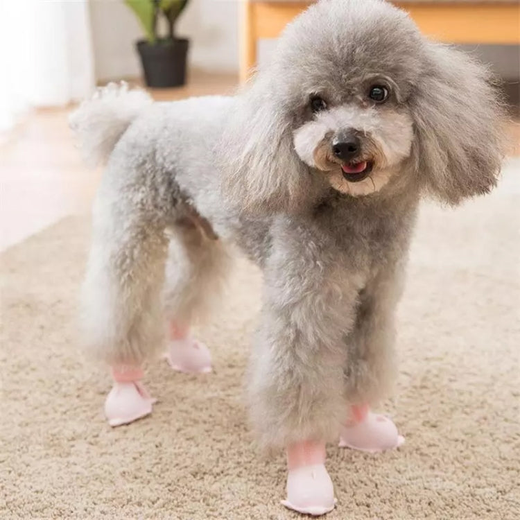4 PCS/Set Cartoon Dog Shoes Pet Silicone Waterproof Rain Boots