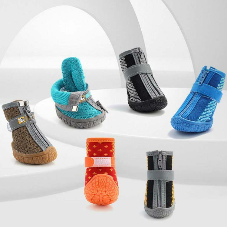 4 PCS / Set Breathable Non-slip Wear-resistant Dog Shoes Pet Supplies