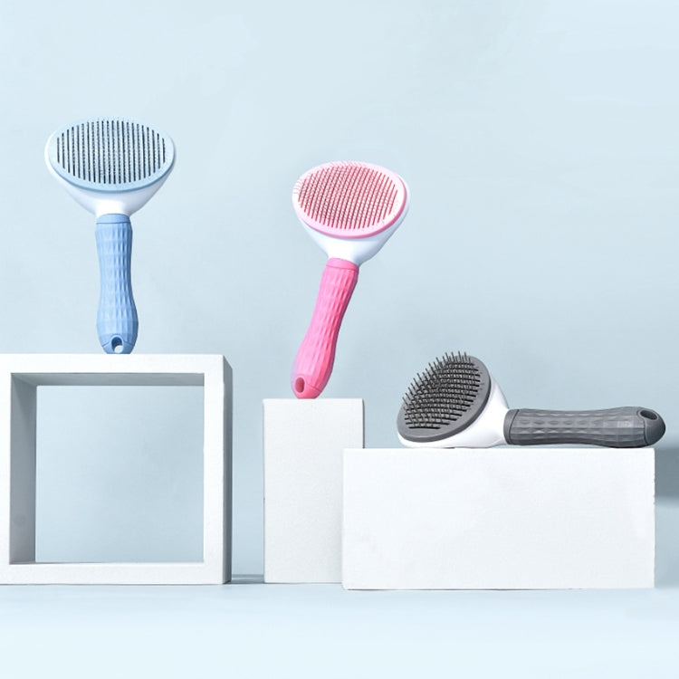 Stainless Steel Needle Automatic Cleaning Pet Hair Removal Dog Brush Pet Comb