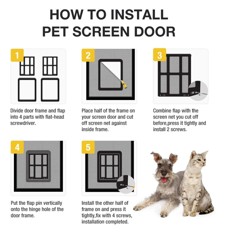 34cmx 44cm Pet Window Door Dog Cat Cave Anti-mosquito Pet Lattice Door