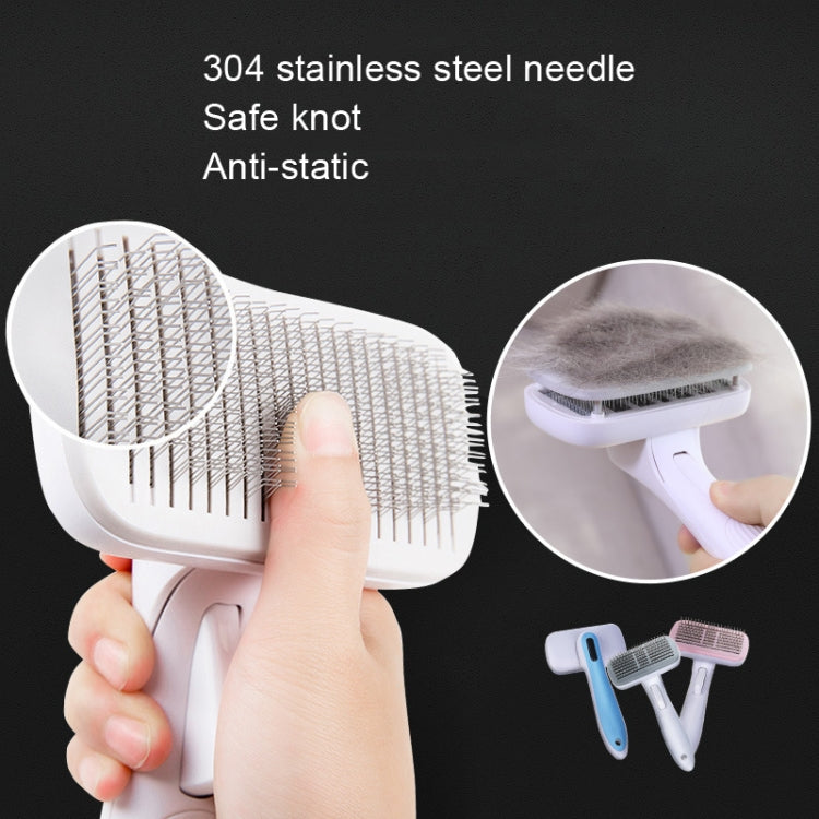 Pet Comb Cat Dog Hair Brush Hair Removal Tool, Style: Steel Needle (Pink)