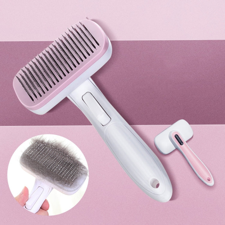 Pet Comb Cat Dog Hair Brush Hair Removal Tool, Style: Steel Needle (Pink)
