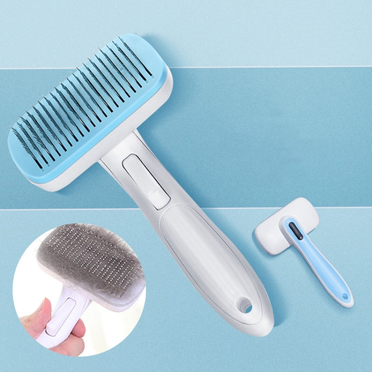 Pet Comb Cat Dog Hair Brush Hair Removal Tool, Style: Steel Needle (Pink)