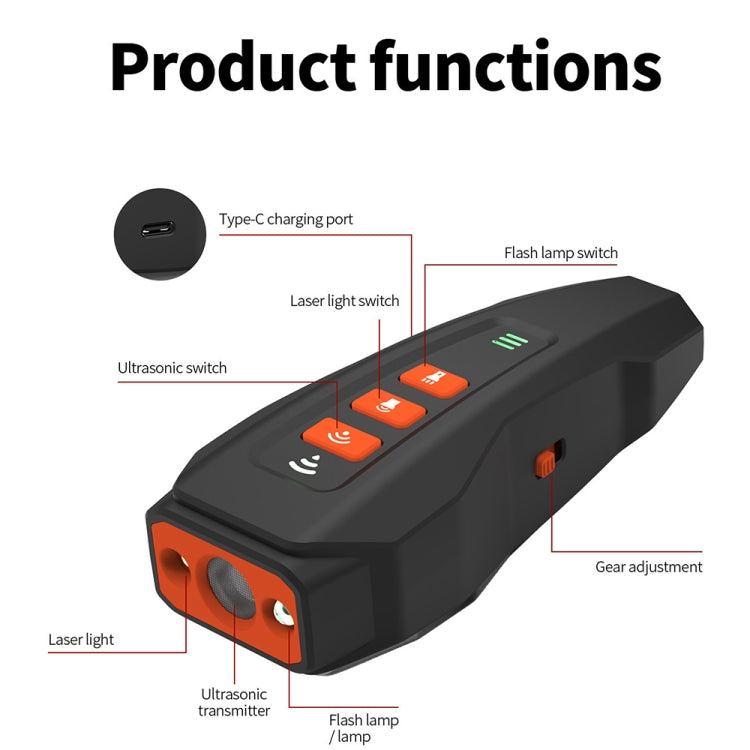 LED Flashing Light Handheld Ultrasonic Bark Arrester Frequency Conversion Dog Training Device