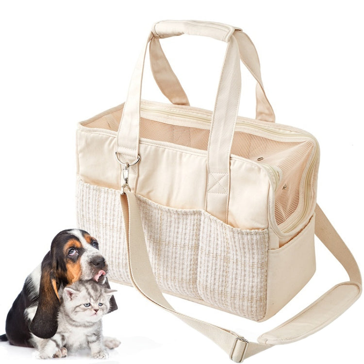 Portable Cotton Canvas Outing Shoulder Cat Bag