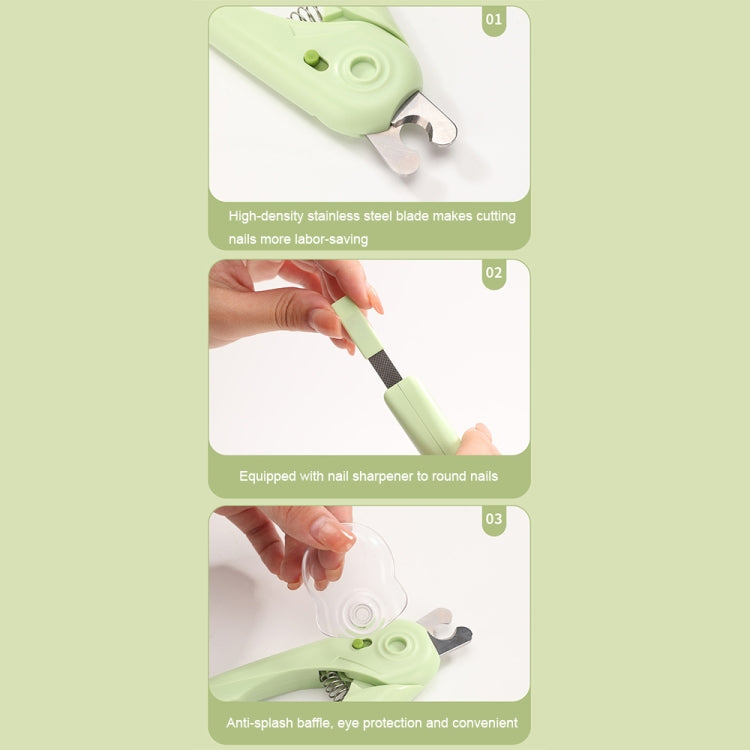 LED Pet Nail Clippers Dog and Cat Nail Clippers with Nail Polisher