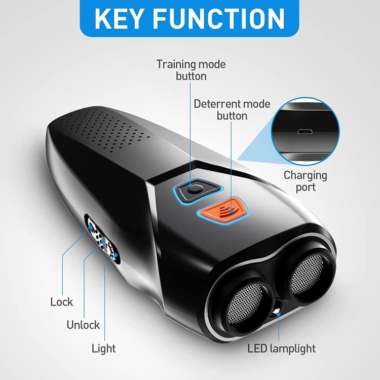 Ultrasonic Dog Repeller Stop Barker Dual Probe High Power Repeller Handheld Dog Trainer