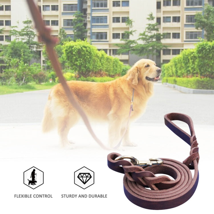 Pet Outing Cowhide Towing Leash Dog Training Harness