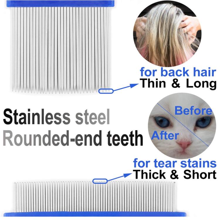 6pcs /Set Pet Flea Comb Stainless Steel Pin Dense Tooth Cat Dog Comb
