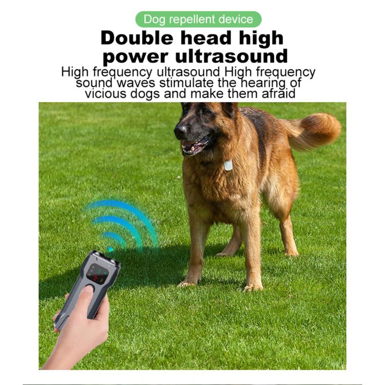 P9 Dual Head Ultrasonic Dog Deterrent Rechargeable Anti-Bark Device with Color Screen, LED Tail Light