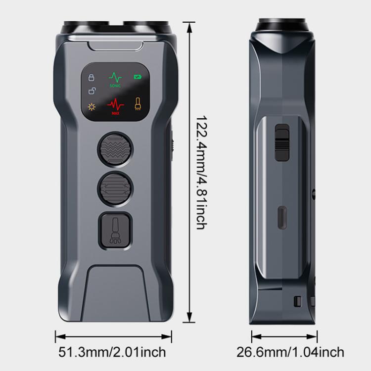P9 Dual Head Ultrasonic Dog Deterrent Rechargeable Anti-Bark Device with Color Screen, LED Tail Light