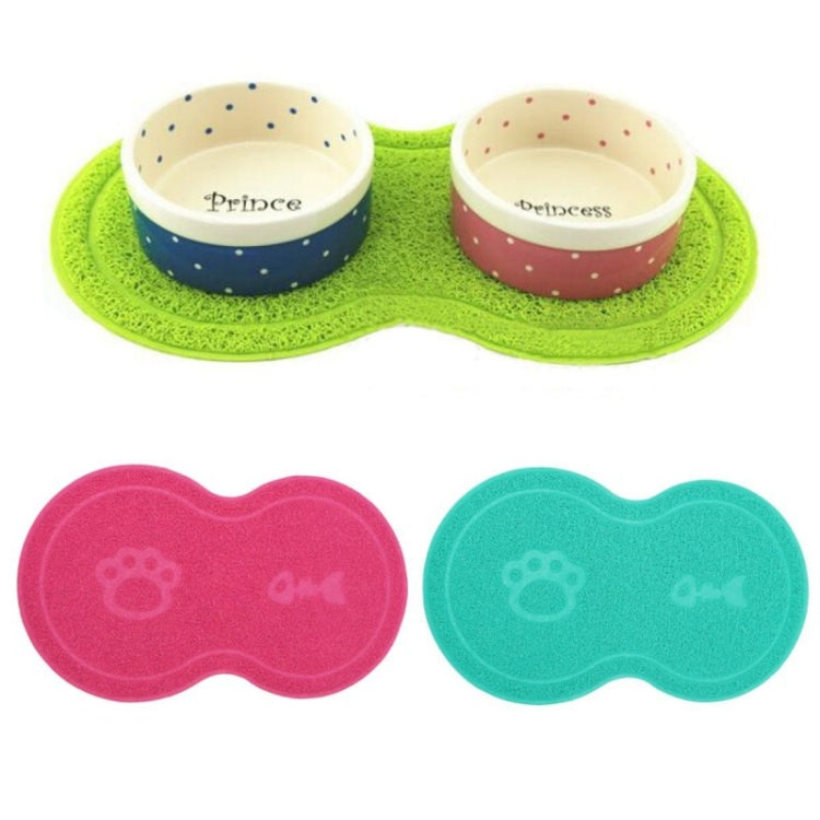 Lovely PVC Cat Litter Mat Eight-shaped Anti-skid Placemat Pet Supplies