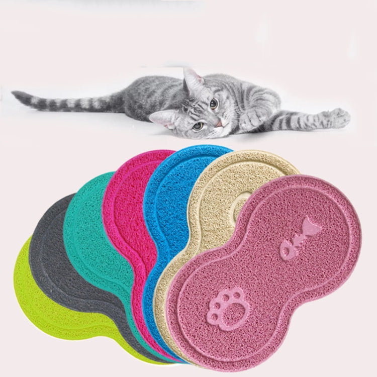 Lovely PVC Cat Litter Mat Eight-shaped Anti-skid Placemat Pet Supplies