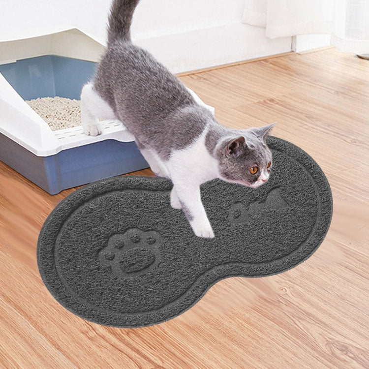 Lovely PVC Cat Litter Mat Eight-shaped Anti-skid Placemat Pet Supplies