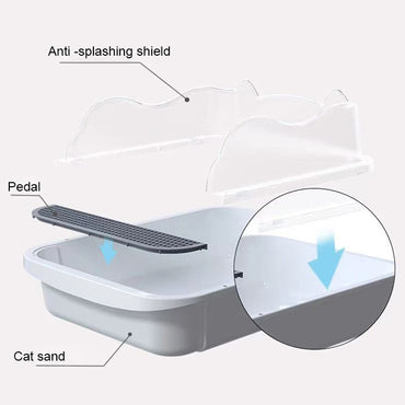 Semi-closed Cat-ear Baffle Cat Litter Basin Deodorization Cat Toilet