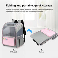 FUNADD Fold Breathable Pet Backpack Outdoor Shoulders Cat Bag