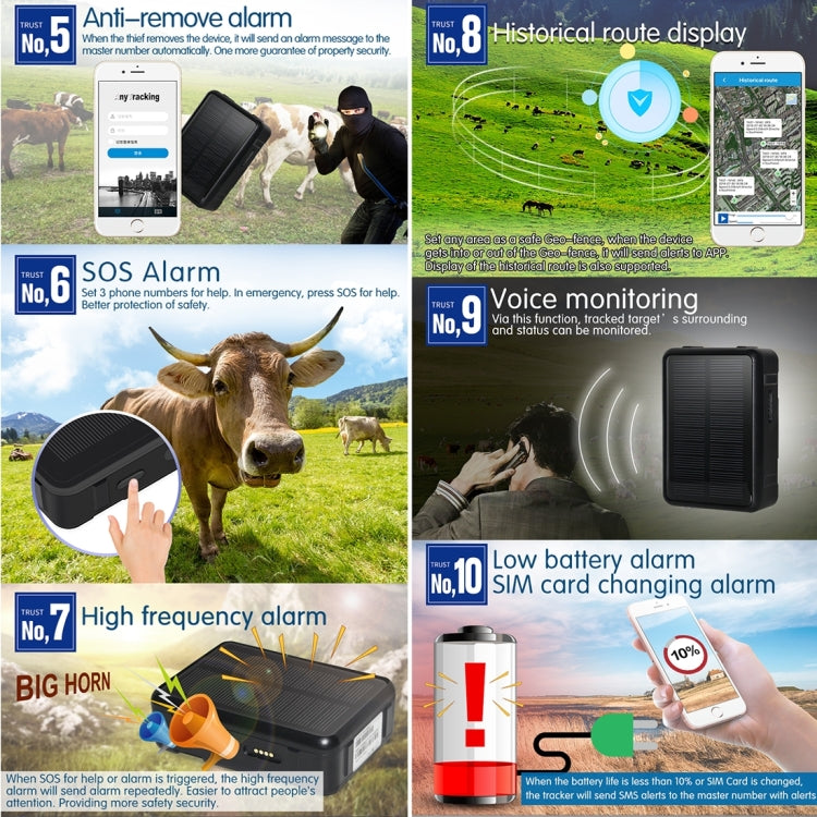 RF-V34 Sheep Cow Cattle Livestock Solar GSM GPS WiFi Tracking