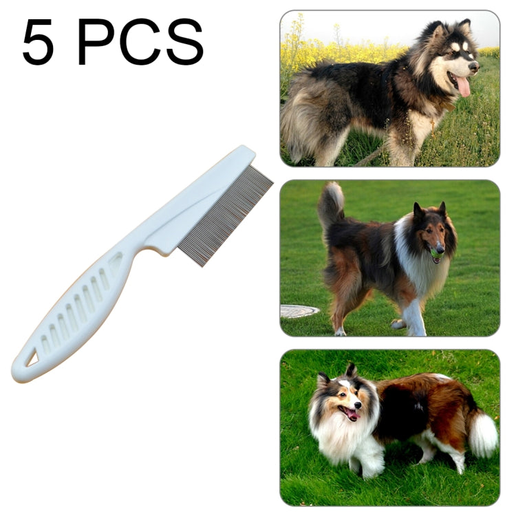 5 PCS Pet Cats Dogs Supplies Combs Fine Toothed Stainless Steel Needle Fleas Removal Combs, Length: 14cm