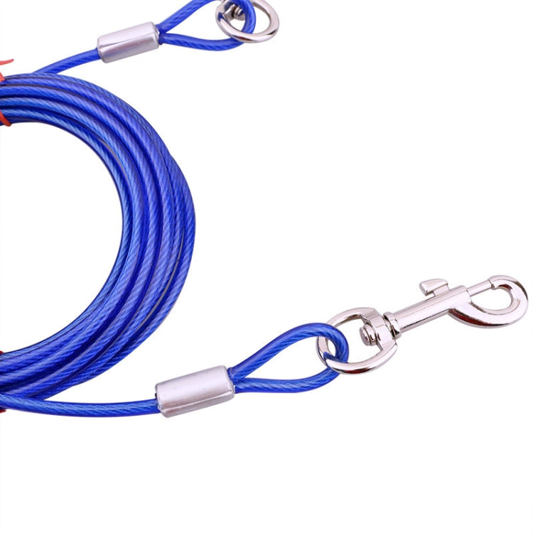Double-end Steel Wire Rope Pet Dogs 2 in 1 Traction Rope Pet Walking Leads With Handle, Length: 5m,Random Color Delivery