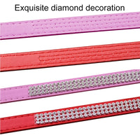 PU Diamond Studded Pet Collar Dog Collar Pet Products, Size: M, 2 * 42cm