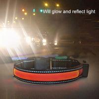 Medium and Large Dog Pet Solar + USB Charging LED Light Collar, Neck Circumference Size: S, 35-40cm