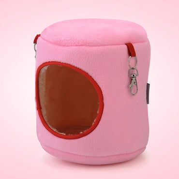 Flannel Cylinder Pet House Warm Hamster Hammock Hanging Bed Small Pets Nest, S, Size:10*9*9cm