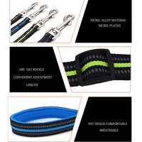 Pet Dogs Nylon Night Reflective Breathable Handheld Traction Lead Leash, Size: M, Adjustable Range: 2.5*(100-140cm)