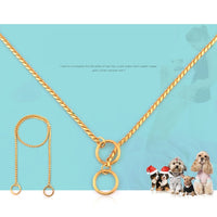 Pet Collars Pet Neck Strap Dog Neckband Snake Chain Dog Chain  Solid  Metal Chain Dog Collar，Length:35cm
