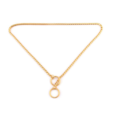 Pet Collars Pet Neck Strap Dog Neckband Snake Chain Dog Chain  Solid  Metal Chain Dog Collar，Length:55cm